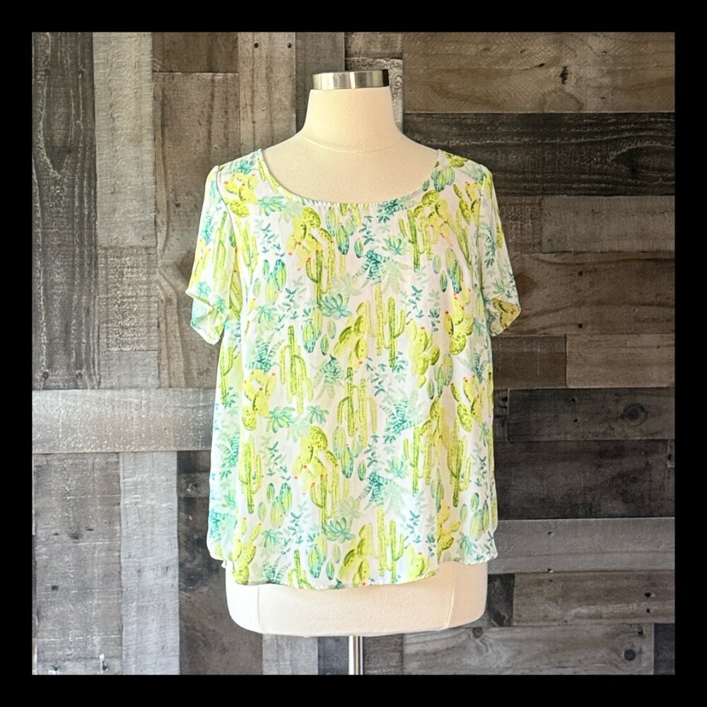 Torrid 0 cactus top pastel coastal cowgirl western southwestern Yellowstone